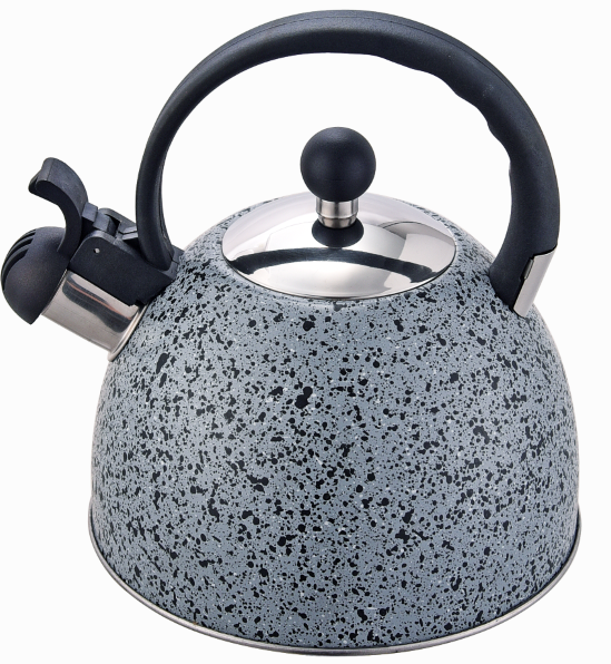 Hervidor de té con silbido Mármol gris Acero inoxidable