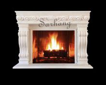 White marble fireplace italian fireplace Swan white simple indoor fireplace