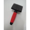 Rubber Grip T Shape Plastic Cat Slicker Brush