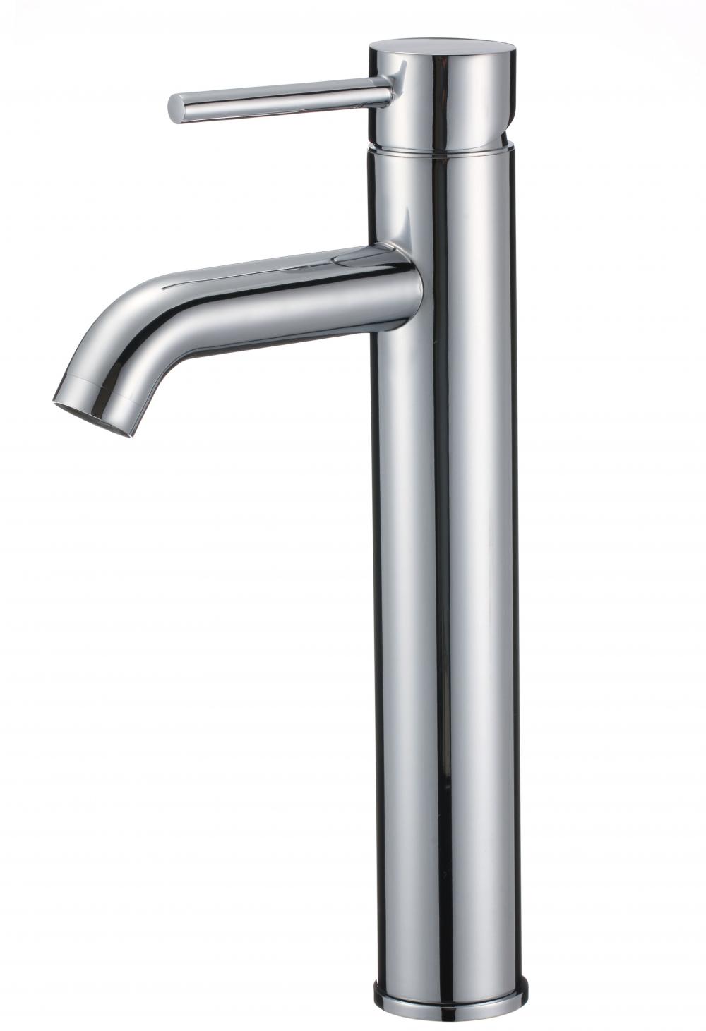 Round Brass Single Handle High Basin Faucet