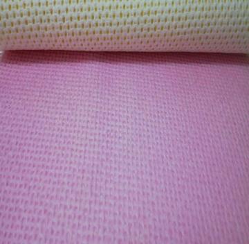 Pink Plain PU Viscose Polyster Spunlace Fabric