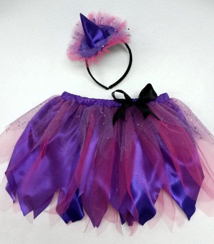 A purple skirt with a headband