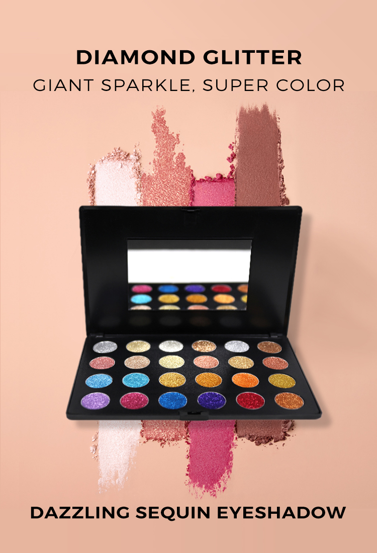 24 Colors Beauty Shimmer Pigment Glitter Eyeshadow Palette