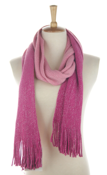 Ladies Fashionable Knitted Scarf with Lurex