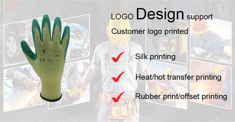 Latex Coated Labor Safety Products Work Gloves Ce 3232