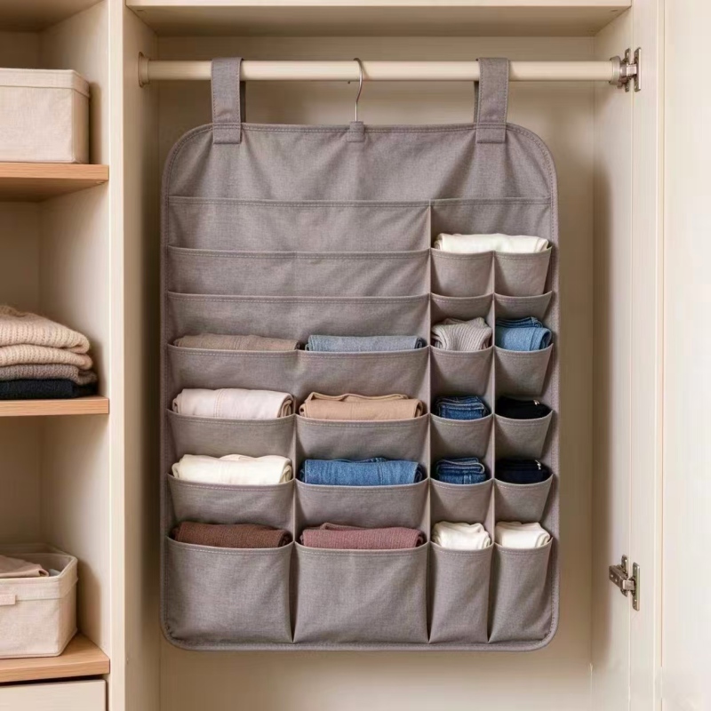 Multi Pockets Fabric Hanging Pouch
