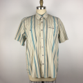 Men's striped plus size beach shirts short sleeve