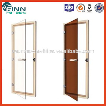 sauna accessories for sauna room use with aluminium and tempered colourless and dark brown steam sauna glass doors