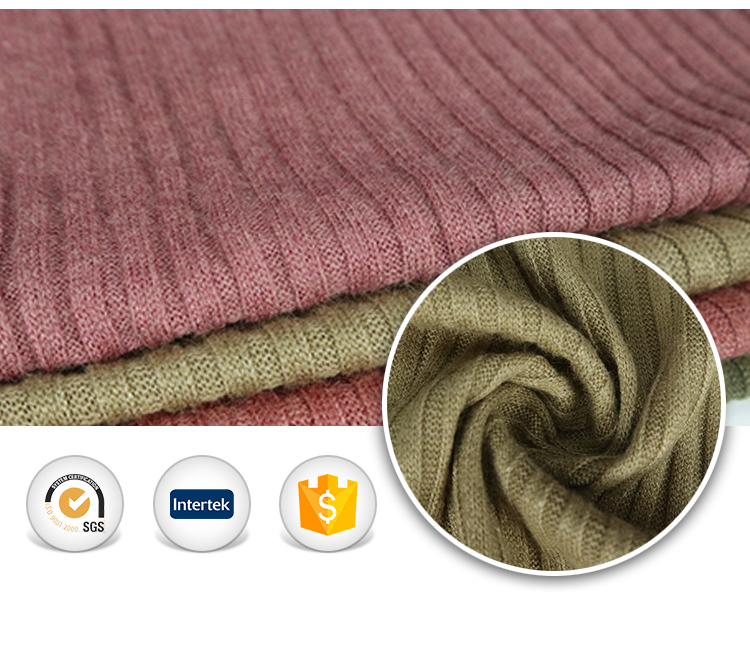 Hot sale different types of 4x4 ribbed textile  knit rayon nylon rib polyamide fabric