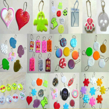 Safety Roadway Kids Protective Pendant PVC Material Children Reflective Colorfull Safety Keychain