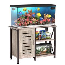 Metal Frame Aquarium Stand with Cabinet Storage for 20-29 Gallon Tanks