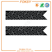 Maze diagram cheer bow crystal iron on motif