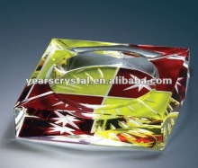 USA crystal ashtray,crystal smoking accessory with engraved logo color for bar decorations (R-1015