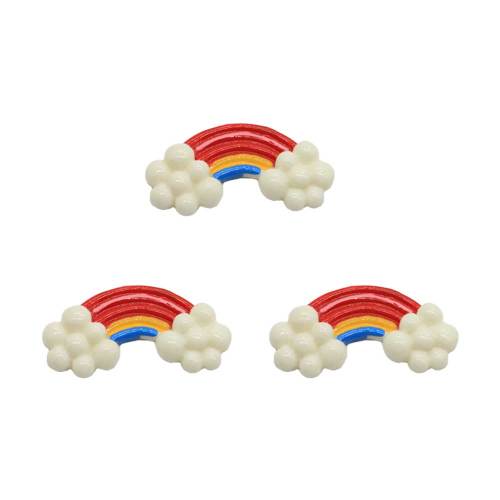 100pcs Flat Back Colorful Cloud 7*23*45mm Cute Resins Cabochon DIY Craft Decor Charms Kids Toy Decor Slime