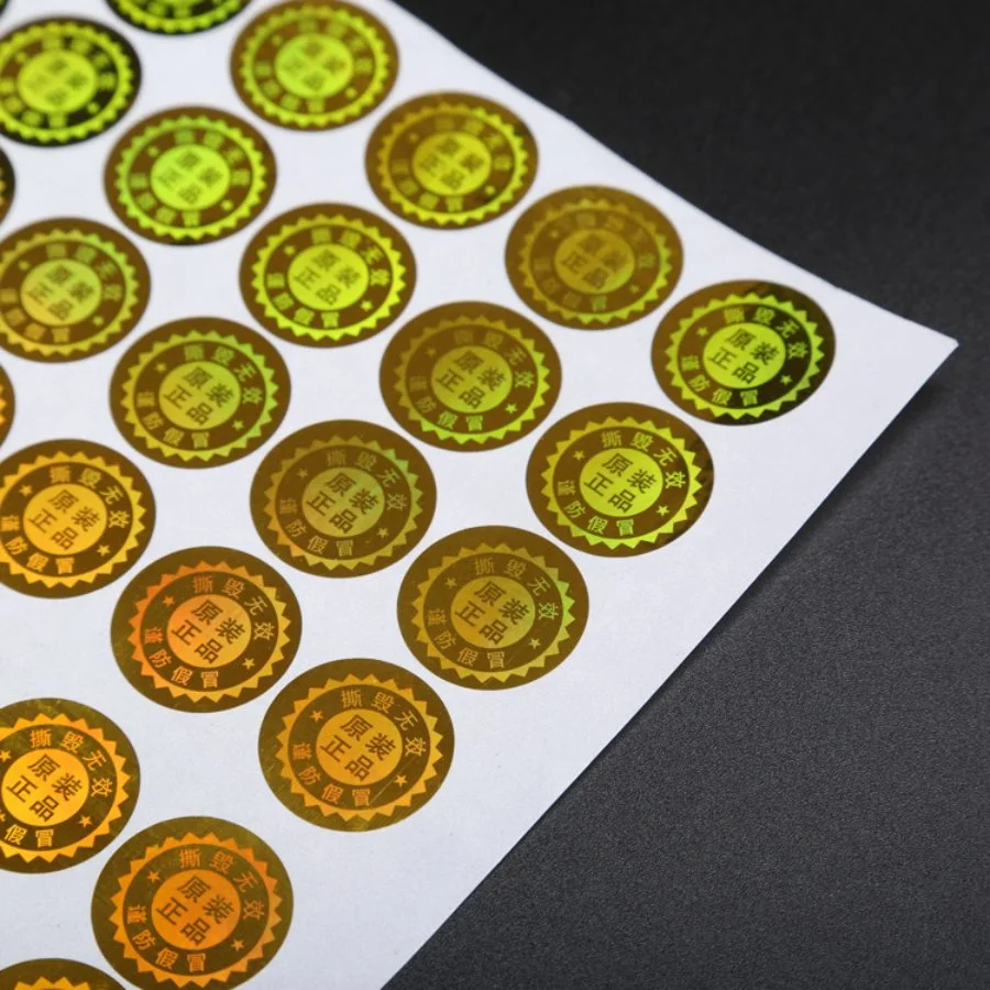 Custom Printed Laser Reflective Color Hologram Voids Injection Label Sticker