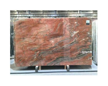 Custom Home Decor Fusion Fire Quartzite: Polished Red Marble Slab for Floors and Staircases