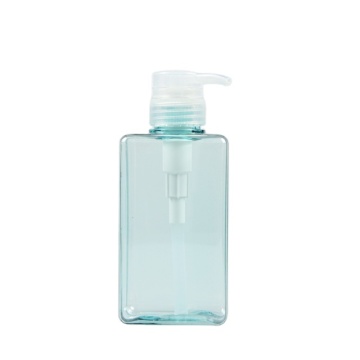 Blue square shape 450ml empty shampoo bottles dispenser