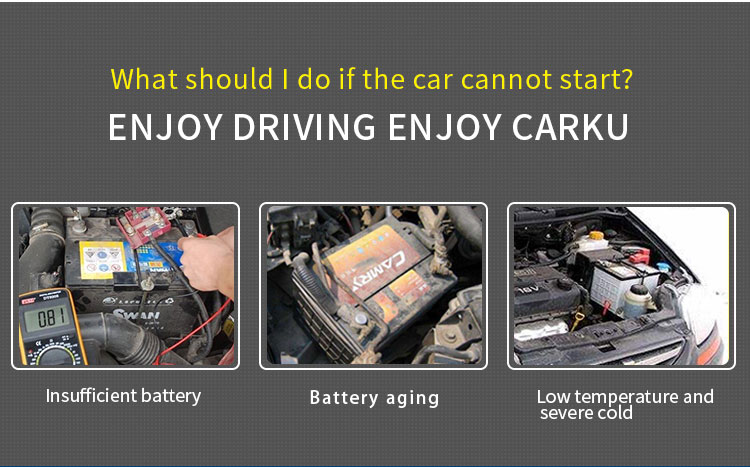 CARKU portable 12V 24V quick charge car battery booster pack 45000mAh for tractor truck maintenaince service