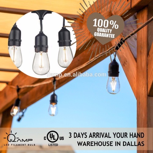 white E26 base 15 dropped commercial light string for cafe lights outdoor string lights