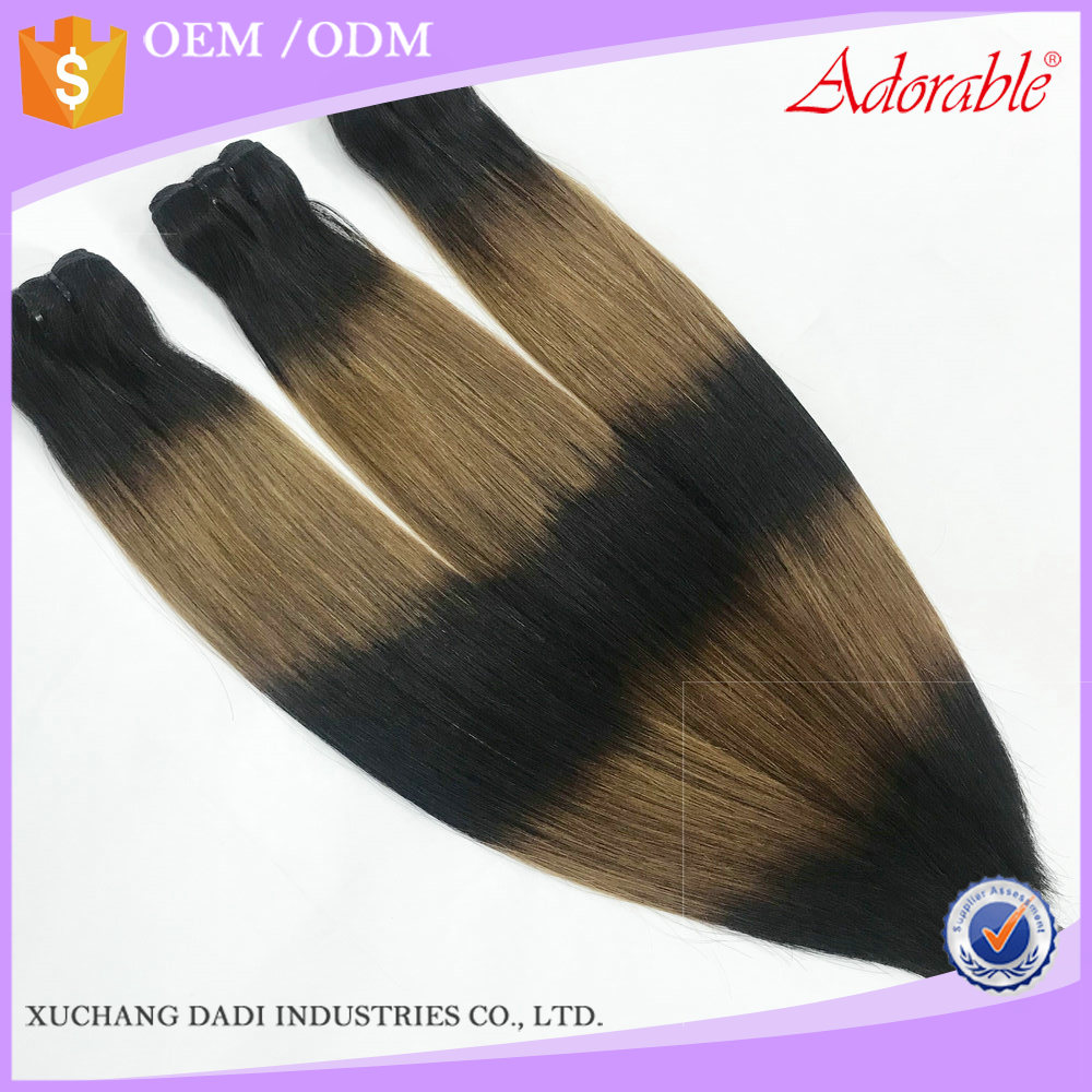 Ombre color Hair weave dyed bleached,distributor wholesale vendor tiger skin color virgin Brazilian double drawn human hair weft