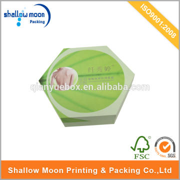 Custom printed hexagon paper rigid gift box