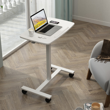 Home Computer Table with Wheels Manual Adjusting Height