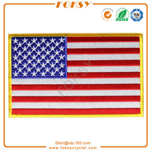 USA Flag iron on embroidery patch