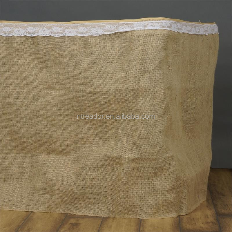 polyester jute burlap table skirt for wedding