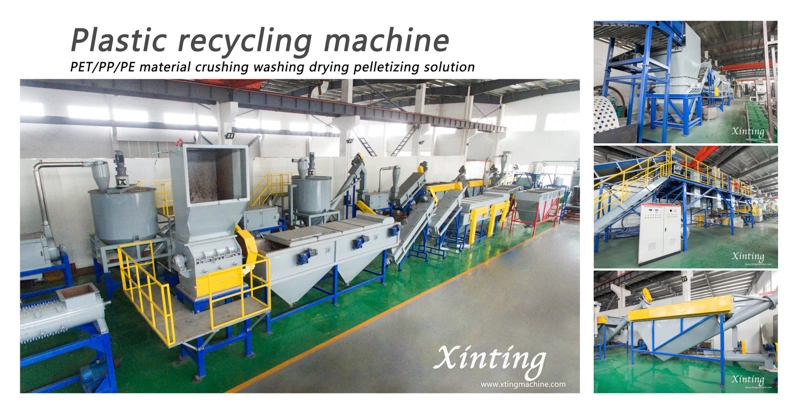 Plastic Water Pet Bottle / Flakes Crushing Drying Waste Recycling Machine Washing Machine Price