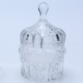 Crystal Embossed Glass Food /Candy Jar With Lid