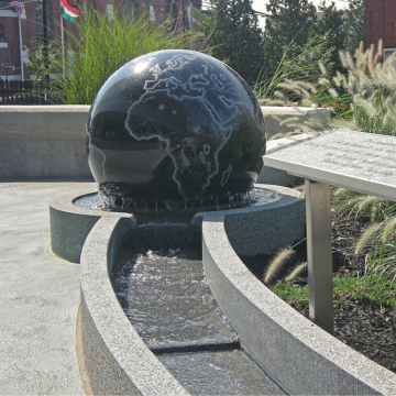 large outdoor sculptures marble carving 24" rotating granite sphere fountain