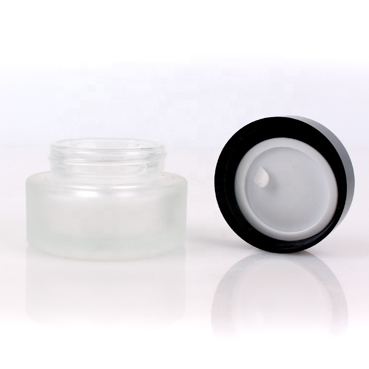 30ml Frosted cosmetic glass container glass eye cream jar with plastic screw cap