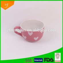 stoneware pink colour glazed large mug