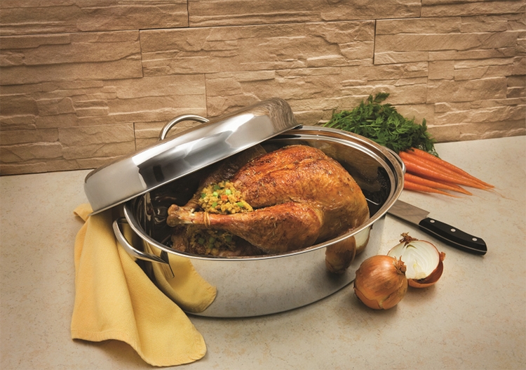 16 inch roaster pan na may sipit