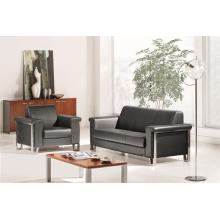 Modern Office Furniture genuine Leather Sofa steel leg
