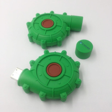 Unidade flash USB em PVC em formato de caracol verde