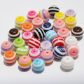 Round Shaped Zebra Striped Resin Beads Jewelry Charm