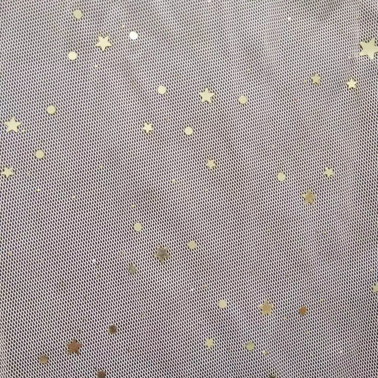 Tissu en mousseline de soie à paillettes Moon Star Design Tulle Moonlight