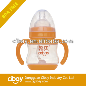 Portable silicone bebe feeder baby bottle with handle