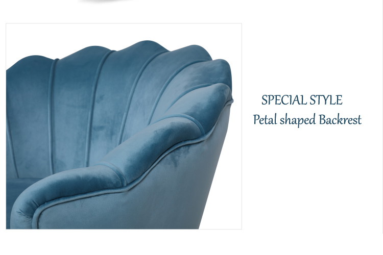Velvet Leisure Petal Shaped Sofa Chair Nail Salon Spa Massage Chair