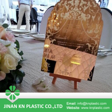 Customized Engraved mirror acrylic invitation for wedding