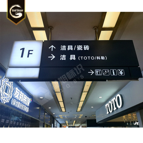 Centro comercial Way find led arrow signs lightbox