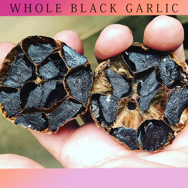 whole black garlic