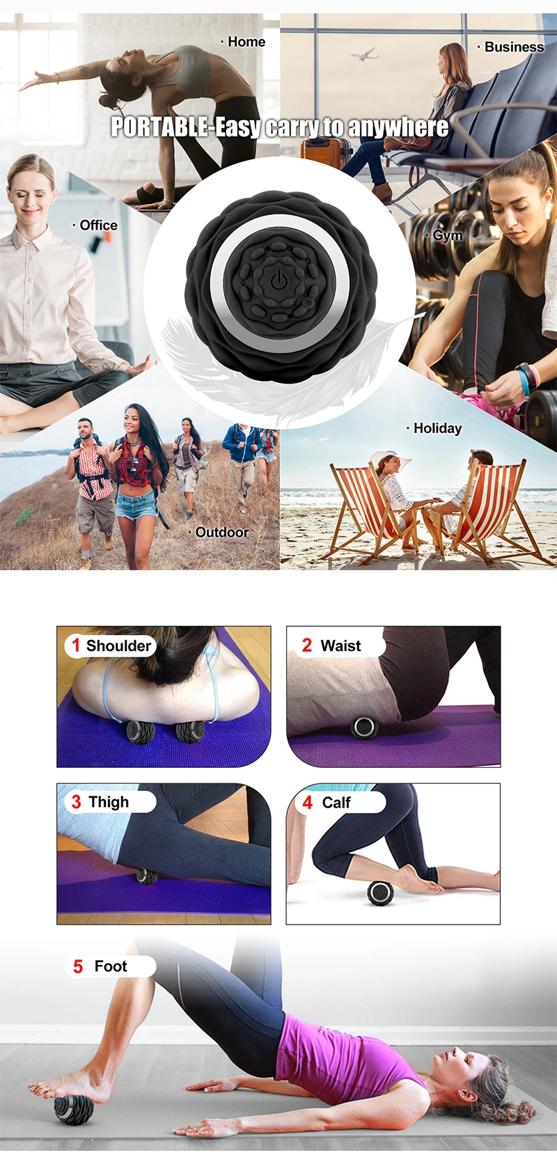 Yoga Hand Peanut Cold Foot Vibrating Therapy Roller Massage Ball