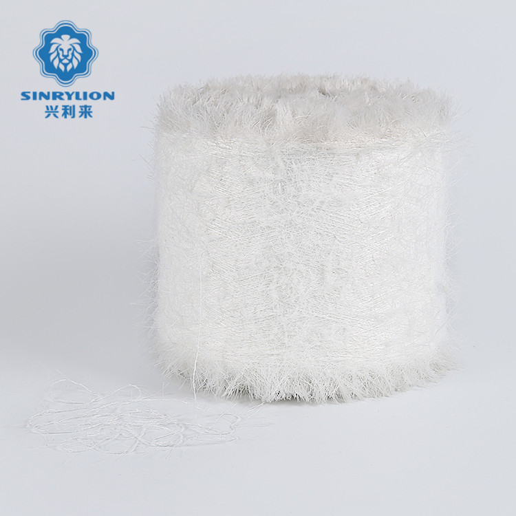 AA grade Full dull White 13NM/1.3CM 100%Nylon Soft fancy imitate mink yarn for knit Sweater