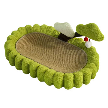 Green pet claw plush toy cat scratching board
