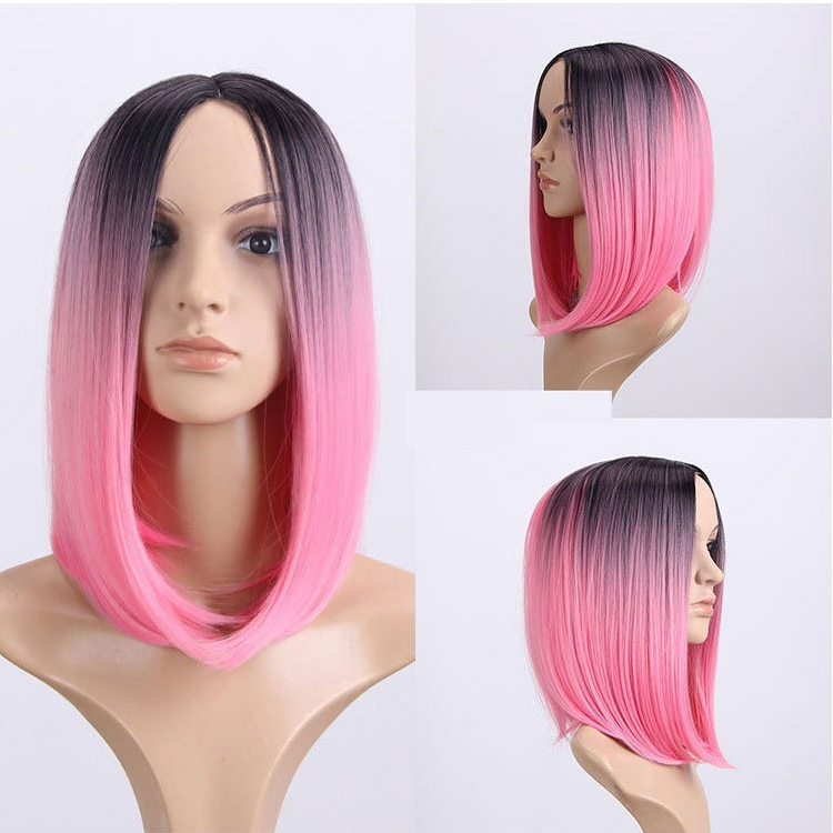 Factory Wholesale Cheap Price Synthetic Braiding Hair Pieces Human Hair Wigs, Halloween Colored Lace Front Synthetic Wig