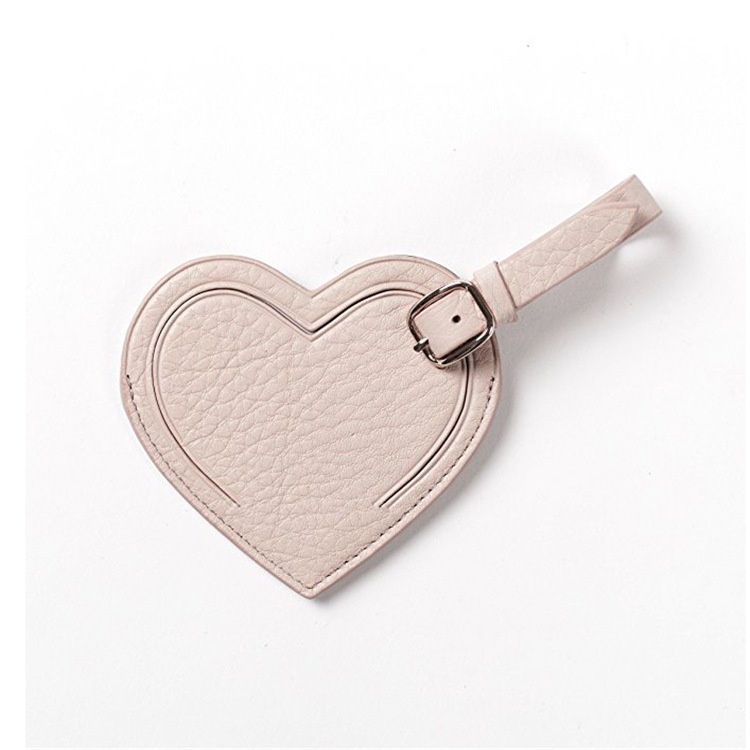 New Creative PU Leather Mini Heart-Shaped Luggage Tag Custom Factory Wholesale Travel Luggage Label Accessories Logo Pattern