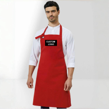 Cangnan Perfect Bags Red Cotton Apron with Personalized Logo for Men's Restaurant Use
