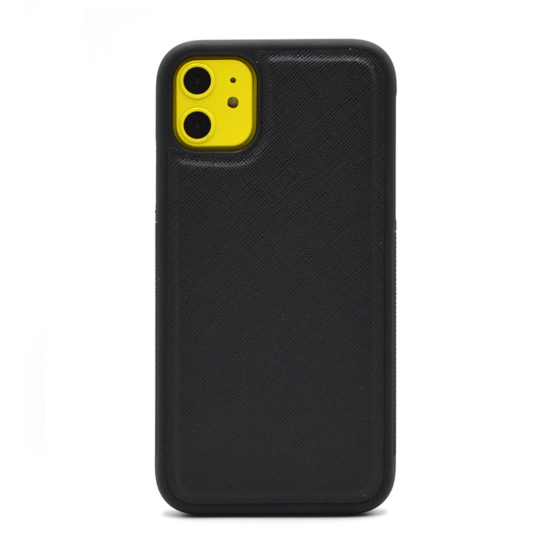 Capa de telefone de couro Saffiano personalizada para iPhone 11